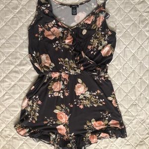 Floral strap romper